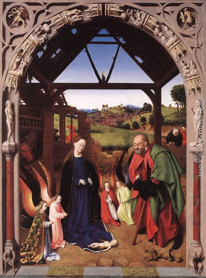 The Nativity painting - Petrus Christus The Nativity art painting